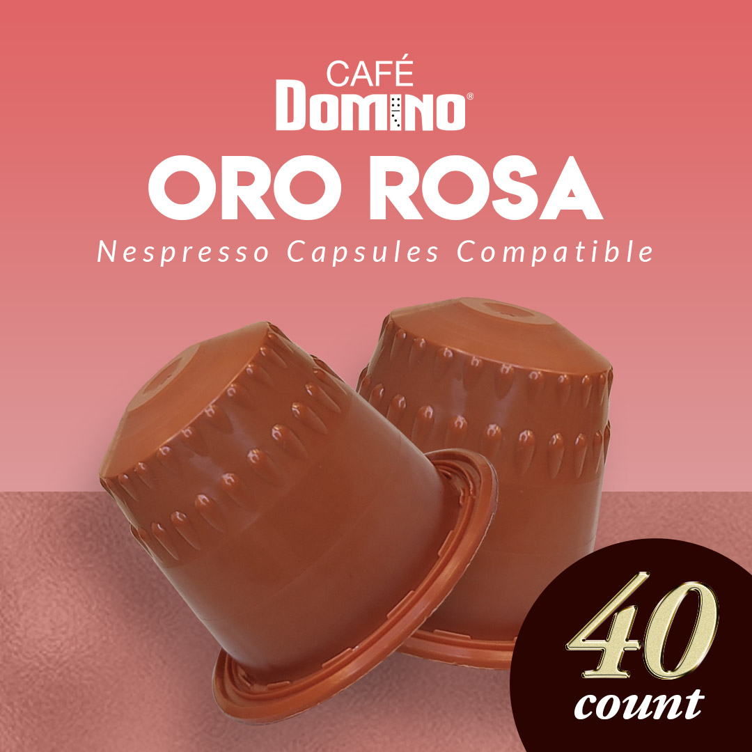 Café Domino Oro Rosa Nespresso Compatible Capsules 40 Count Coffee Pods